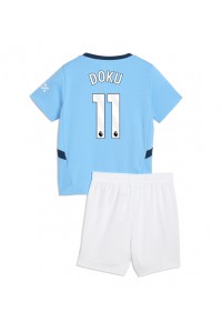 Manchester City Jeremy Doku #11 Babytruitje Thuis tenue Kind 2024-25 Korte Mouw (+ Korte broeken)